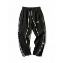 Men's Straight Sweatpants Trousers Drawstring Elastic Waist Print Comfort Breathable Pants Casual Daily Sports Fashion Black Grey Micro-elastic / Elasticity