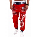 Men's Sporty Basic Essential Chinos Sweatpants Drawstring Patchwork Full Length Pants Micro-elastic Geometric Pattern Letter Printed Mid Waist White Black Blue Gray Red S M L XL XXL