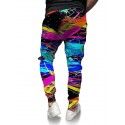 Men's Joggers Sweatpants Trousers Drawstring 3D Print Elastic Waist Graphic Color Block Abstract Outdoor Sports Full Length Pants Casual Daily Designer Casual / Sporty Rainbow Micro-elastic