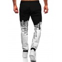 Men's Joggers Sweatpants Trousers 3D Print Elastic Drawstring Design Graphic Color Block Breathable Soft Full Length Pants Casual Daily Fashion Streetwear Black / White Black+Grey Micro-elastic