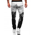 Men's Joggers Sweatpants Trousers 3D Print Elastic Drawstring Design Graphic Color Block Breathable Soft Full Length Pants Casual Daily Fashion Streetwear Black / White Black+Grey Micro-elastic