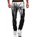 Men's Joggers Sweatpants Trousers 3D Print Elastic Drawstring Design Graphic Color Block Breathable Soft Full Length Pants Casual Daily Fashion Streetwear Black / White Black+Grey Micro-elastic