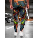 Men's Joggers Sweatpants Trousers Drawstring 3D Print Elastic Waist Graphic Crack Outdoor Sports Full Length Pants Casual Daily Designer Casual / Sporty Blue Micro-elastic / Elasticity