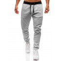 men's active casual comfy fitting sweatpants solid color trousers jogger pants sports outdoor- black - medium