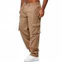 Men's Cargo Pants Multiple Pockets Cotton Solid Color Sport Athleisure Bottoms Breathable Soft Comfortable Everyday Use Street Casual Athleisure Daily Outdoor