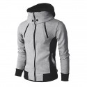 Zipper Men's Hooded Autumn Winter Jackets Sweater Casual Fleece Coat Bomber High Collar Hoodie