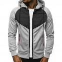 Men's Sweater Zipper Hooded Sweater Jacket Stitching Cardigan Thermal Warm for Autumn Winter
