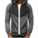 Men's Sweater Zipper Hooded Sweater Jacket Stitching Cardigan Thermal Warm for Autumn Winter