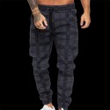 Men's Sweatpants Pocket Cotton Plaid / Check Sport Athleisure Bottoms Breathable Soft Comfortable Everyday Use Street Casual Athleisure Daily Outdoor