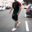 Men's Tracksuit Stripe Pocket Minimalist Crew Neck Color Block Sport Athleisure Clothing Suit Short Sleeve Lightweight Soft Sweat Out Leisure Sports Running Everyday Use Street Casual Athleisure