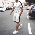 Men's Tracksuit Stripe Pocket Minimalist Crew Neck Color Block Sport Athleisure Clothing Suit Short Sleeve Lightweight Soft Sweat Out Leisure Sports Running Everyday Use Street Casual Athleisure