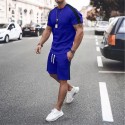 Men's Tracksuit Stripe Pocket Minimalist Crew Neck Color Block Sport Athleisure Clothing Suit Short Sleeve Lightweight Soft Sweat Out Leisure Sports Running Everyday Use Street Casual Athleisure