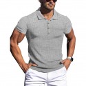 Men's Running Shirt Turndown Solid Colored Sport Athleisure Tee Tshirt Shirt Short Sleeve Breathable Quick Dry Moisture Wicking Soft Gym Workout Running Active Training Jogging Exercise Athletic