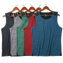 Men's Tank Top Tee / T-shirt Patchwork Crew Neck Solid Color Color Block Sport Athleisure Shirt Sleeveless Breathable Soft Sweat Out Yoga Tennis Exercise & Fitness Running Walking Training Casual