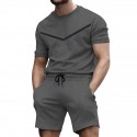 Men's Tracksuit Sweatsuit Drawstring Crew Neck Sport Athleisure Clothing Suit Short Sleeve Breathable Quick Dry Moisture Wicking Soft Running Jogging Casual Athleisure Activewear / Micro-elastic
