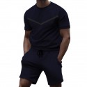 Men's Tracksuit Sweatsuit Drawstring Crew Neck Sport Athleisure Clothing Suit Short Sleeve Breathable Quick Dry Moisture Wicking Soft Running Jogging Casual Athleisure Activewear / Micro-elastic