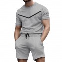 Men's Tracksuit Sweatsuit Drawstring Crew Neck Sport Athleisure Clothing Suit Short Sleeve Breathable Quick Dry Moisture Wicking Soft Running Jogging Casual Athleisure Activewear / Micro-elastic