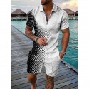 2-Piece Men's Athleisure Zipped Wear Short-sleeved Shorts Sports Casual Suit