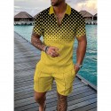 2-Piece Men's Athleisure Zipped Wear Short-sleeved Shorts Sports Casual Suit