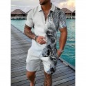 2-Piece Men's Athleisure Zipped Wear Short-sleeved Shorts Sports Casual Suit
