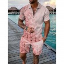 2-Piece Men's Athleisure Zipped Wear Short-sleeved Shorts Sports Casual Suit