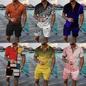 2-Piece Men's Athleisure Zipped Wear Short-sleeved Shorts Sports Casual Suit