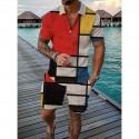 2-Piece Men's Athleisure Zipped Wear Short-sleeved Shorts Sports Casual Suit