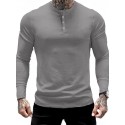 Men's Yoga Top Crew Neck Cotton Solid Color Sport Athleisure Tee Tshirt Shirt Long Sleeve Breathable Quick Dry Comfortable Yoga Gym Workout Running Activewear / Micro-elastic