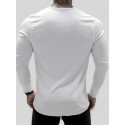 Men's Yoga Top Crew Neck Cotton Solid Color Sport Athleisure Tee Tshirt Shirt Long Sleeve Breathable Quick Dry Comfortable Yoga Gym Workout Running Activewear / Micro-elastic