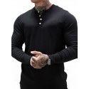 Men's Yoga Top Crew Neck Cotton Solid Color Sport Athleisure Tee Tshirt Shirt Long Sleeve Breathable Quick Dry Comfortable Yoga Gym Workout Running Activewear / Micro-elastic