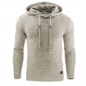Men's Hoodie Jacquard Long Sleeve Top Street Casual Winter Cotton Warm Breathable Soft Everyday Use Sportswear Apricot Gray / Blue White Activewear / Athleisure