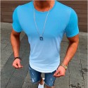 Men's Running Shirt Crew Neck Color Gradient Sport Athleisure Tee Tshirt Shirt Short Sleeve Breathable Quick Dry Moisture Wicking Soft Fitness Gym Workout Running Jogging Exercise Athletic Athleisure