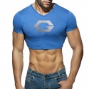 Men's Running Shirt Crop Top V Neck Cotton Graphic Patterned Sport Athleisure Tee Tshirt Shirt Short Sleeve Breathable Quick Dry Moisture Wicking Soft Fitness Running Walking Jogging Exercise