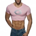 Men's Running Shirt Crop Top V Neck Cotton Graphic Patterned Sport Athleisure Tee Tshirt Shirt Short Sleeve Breathable Quick Dry Moisture Wicking Soft Fitness Running Walking Jogging Exercise