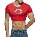 Men's Running Shirt Crop Top V Neck Cotton Graphic Patterned Sport Athleisure Tee Tshirt Shirt Short Sleeve Breathable Quick Dry Moisture Wicking Soft Fitness Running Walking Jogging Exercise