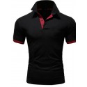 Men's Golf Shirt Color Block Turndown Daily Casual Street Sports Button-Down Short Sleeve Tops  Classic Black / Red White Black / Summer Comfortable Quick dry
