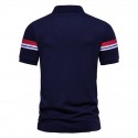 Men's Golf Shirt Striped Button Down Collar Black Navy Blue Casual Daily Tops Fashion Casual