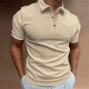 Men's Golf Shirt Solid Colored Turndown White Black Blue Gray Khaki Short Sleeve Street Daily Button-Down Tops Fashion Casual Comfortable Big and Tall / Sports