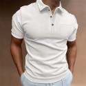 Men's Golf Shirt Solid Colored Turndown White Black Blue Gray Khaki Short Sleeve Street Daily Button-Down Tops Fashion Casual Comfortable Big and Tall / Sports