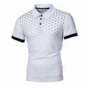 Men's Golf Shirt Polka Dot Turndown Casual Street Daily Sports Button-Down Short Sleeve Tops Classic Black / Red White Blue / Summer Comfortable Quick dry