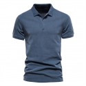 Men's Golf Shirt Solid Color Turndown Blue Gray Army Green Short Sleeve Daily Holiday Button-Down Tops Cotton Fashion Casual Comfortable