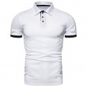 Men's Golf Shirt Solid Color Turndown White Black Gray Orange Red Short Sleeve Street Daily Button-Down Tops Fashion Casual Comfortable / Beach