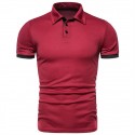 Men's Golf Shirt Solid Color Turndown White Black Gray Orange Red Short Sleeve Street Daily Button-Down Tops Fashion Casual Comfortable / Beach