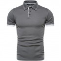 Men's Golf Shirt Solid Color Turndown White Black Gray Orange Red Short Sleeve Street Daily Button-Down Tops Fashion Casual Comfortable / Beach