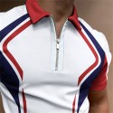 Men's Golf Shirt Color Block Turndown Street Casual Daily Zipper Short Sleeve Tops Casual Fashion Breathable Comfortable Summer Fall Quick Dry Green White Black