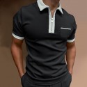 Men's Golf Shirt Solid Colored Turndown Gym Tennis shirts Causal Daily Outdoor Patchwork Short Sleeve Tops Designer Punk & Gothic Sports Wine Black Red White Summer Comfortable