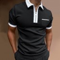 Men's Golf Shirt Solid Colored Turndown Gym Tennis shirts Causal Daily Outdoor Patchwork Short Sleeve Tops Designer Punk & Gothic Sports Wine Black Red White Summer Comfortable