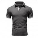 Men’s Golf Shirt Elasticity Business Casual Daily Street Shirts Basic Workout Henley Shirts Slim Fit Soft Summer Undershirts Short Sleeve Solid Button Down Color Shirts Quick Dry Outdoor Sports