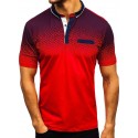 Men's Golf Shirt Tennis Shirt Color Block Collar Shirt Collar White Black Red Short Sleeve Casual Daily Patchwork Slim Tops Cotton Basic Streetwear
