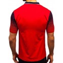 Men's Golf Shirt Tennis Shirt Color Block Collar Shirt Collar White Black Red Short Sleeve Casual Daily Patchwork Slim Tops Cotton Basic Streetwear